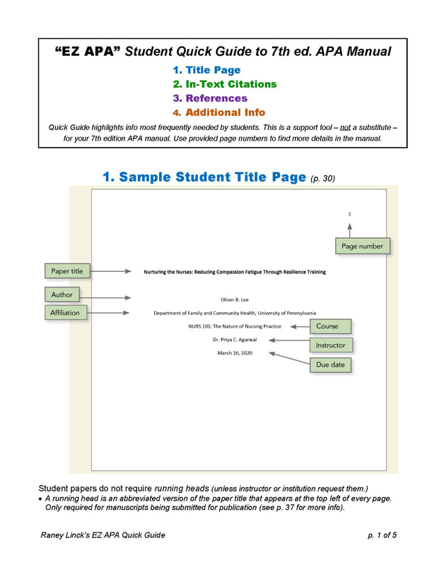 MacEwan APA 7th Edition Quick Guide - 1, PDF, Apa Style